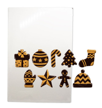 Figurines de Noël en Chocolat Noir - 135 pcs / 3 cm
