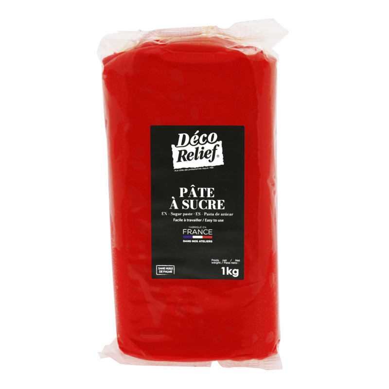 Pâte à Sucre Française Rouge - 1 Kg