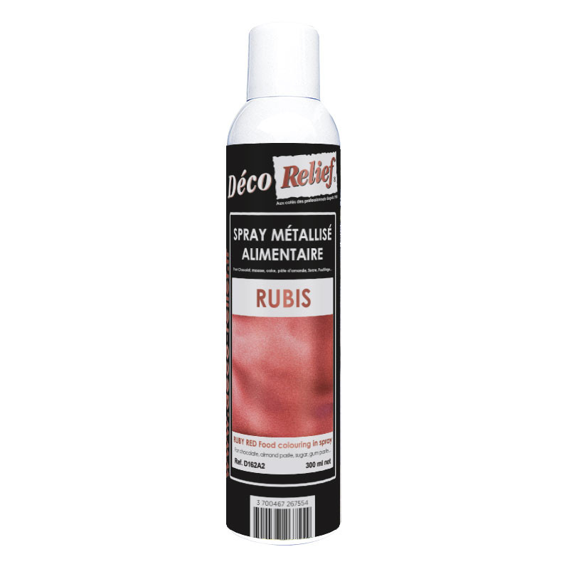 Spray Métallisé Alimentaire - Rubis - 300 mL