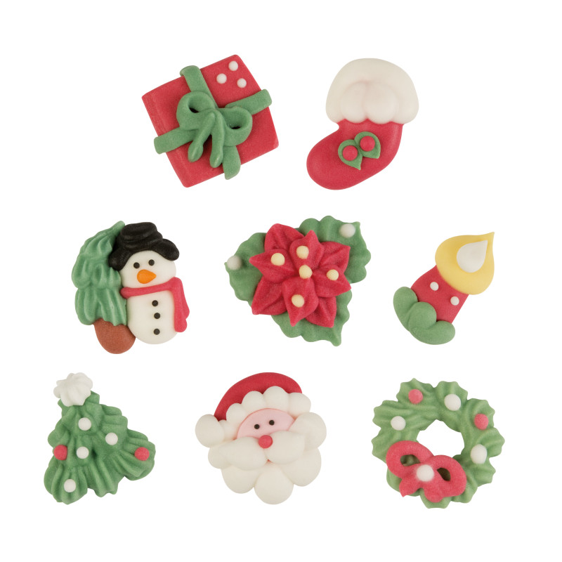 Décors en Sucre "Assortiment de Noël" - 100 pieces