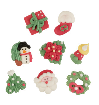 Décors en Sucre "Assortiment de Noël" - 100 pieces