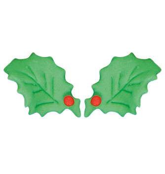 Holly Leaves in Marzipan - 150 pcs / 5 cm