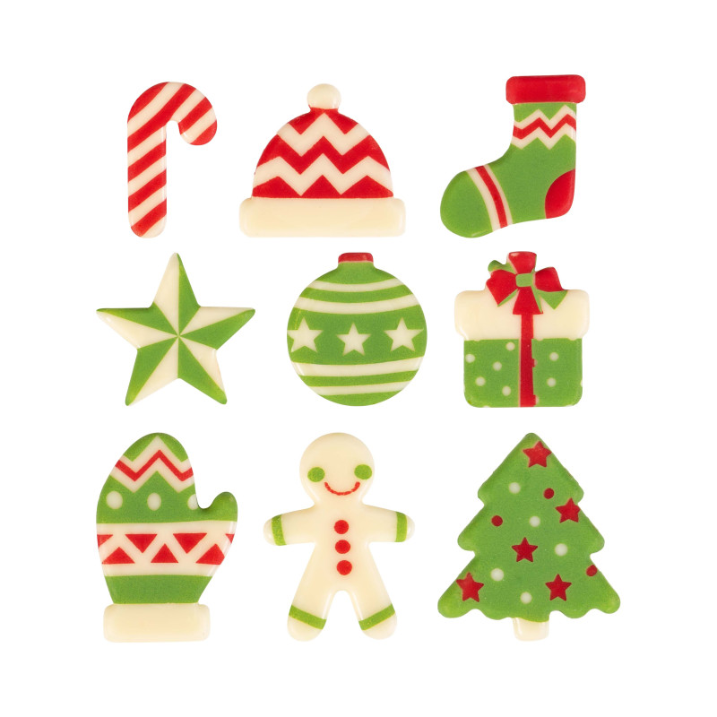 White Chocolate Christmas Figurines - 135 pcs / 3 cm