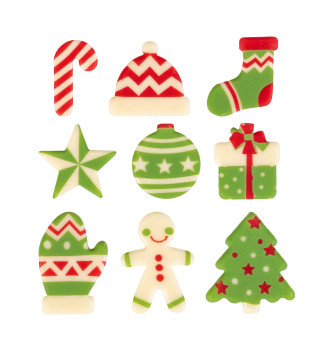 White Chocolate Christmas Figurines - 135 pcs / 3 cm