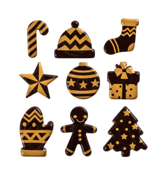 Dark Chocolate Christmas Figurines - 135 pcs / 3 cm