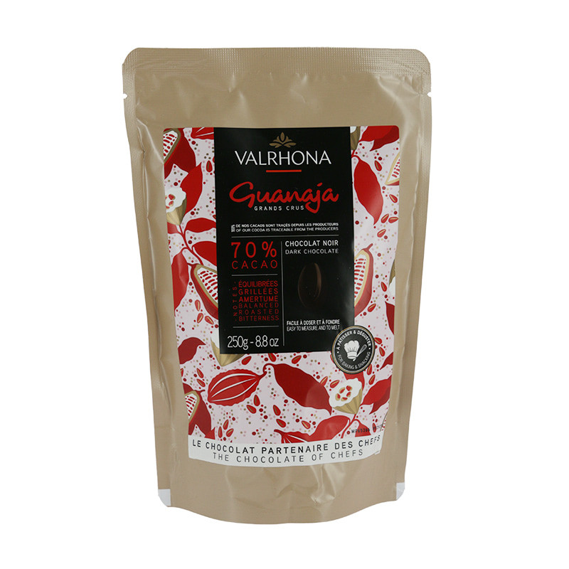 Chocolat de Couverture 250g VALRHONA - Noir Guanaja 70% Cacao