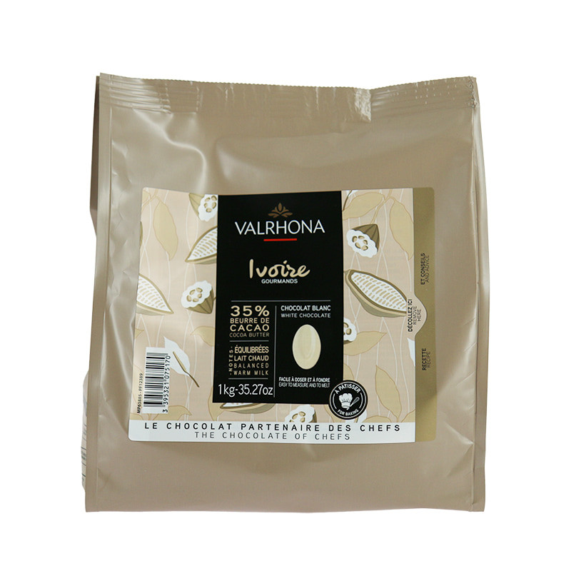 Chocolat de Couverture 1kg VALRHONA - Blanc Ivoire 35% Cacao