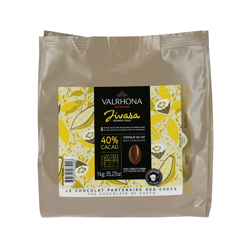 Chocolat de Couverture 1kg VALRHONA - Lait Jivara 40% Cacao