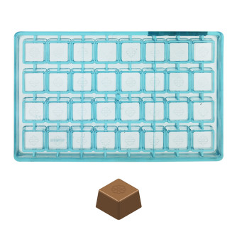 Chocolate mould - 32 Square candy with pattern