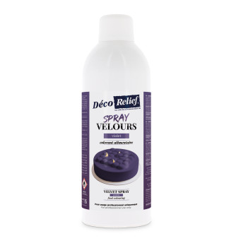 Bombe de spray velours violet à base de beurre de cacao, prêt à l'emploi, en format professionnel 400ml.