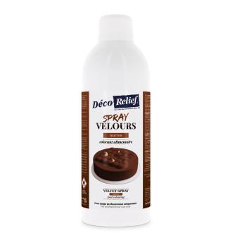 Bombe de spray velours marron à base de beurre de cacao, prêt à l'emploi, en format professionnel 400ml.