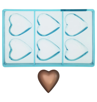 Chocolate mould - 6 Hearts