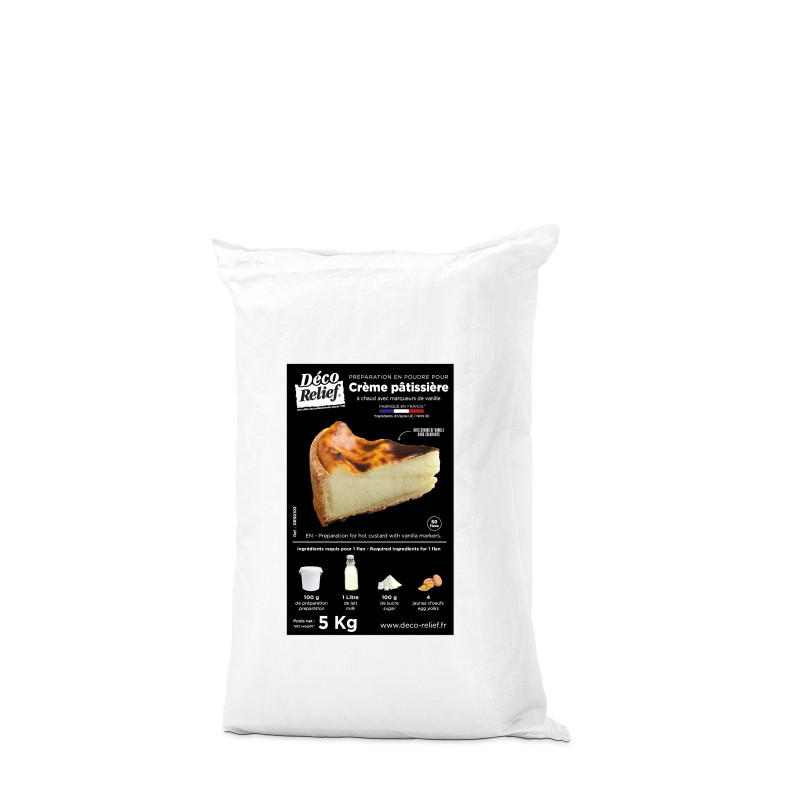 Préparation en poudre pour crème pâtissière avec grains - 5 Kg