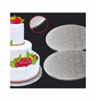 Silver Thick Round Cardboard Cake Base - diam. 30