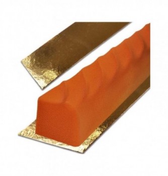 Gold Cardboard Yule Log Base - 100x10 cm h 1,6mm