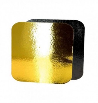 x10 Gold/Black Square Cardboard Cake Base (18x18cm)