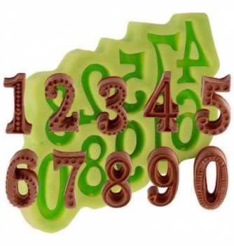 Silicone Mould - Numbers (4x2.5cm)