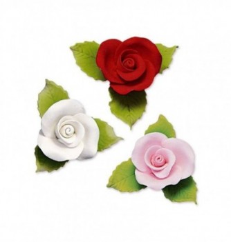 Gumpaste Flowers - Roses and leaves 30mm