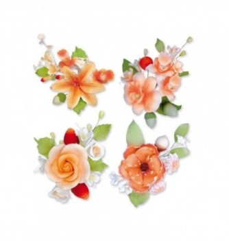Gumpaste flowers - 10 bunches peach flowers