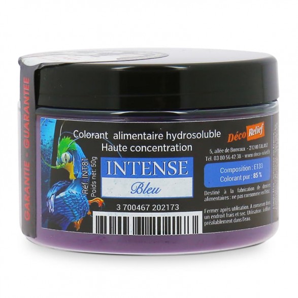 Colorant alimentaire en poudre hydrosoluble bleu ciel 10 gr - Le
