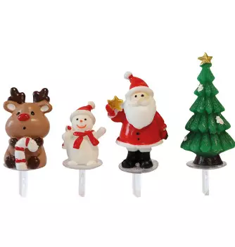 48 Plastic Decorations - reindeer, santas, Christmas...