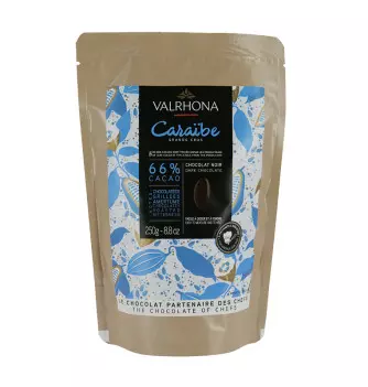 Chocolat de Couverture 250g VALRHONA - Noir Caraïbe 66%...