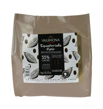 Chocolat de Couverture 1kg VALRHONA - Noir Equatorial 55%...