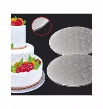 Support Gâteau Carton Rond Epais Argent 40cm