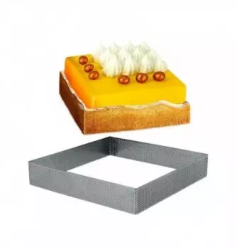 Carré Inox Pâtisserie 20cm Micro-Perforé ht.3.5cm