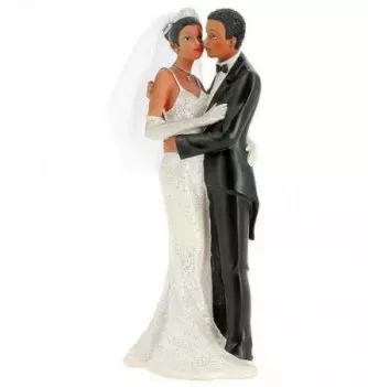 Figurine Gâteau Mariage Couple Mariés s'Embrassant