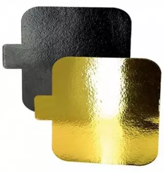 x40 Gold/Black Square Cardboard Cake Base (8x8cm)