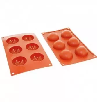 Silicone Mould - Semi Sphere (6pcs)