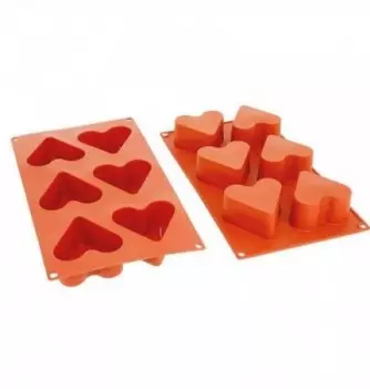 Moule Gâteau Silicone Coeur Décoflex - 6pcs