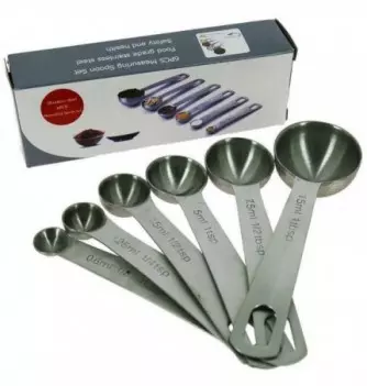 Stainless Steel Measuring Spoons x6