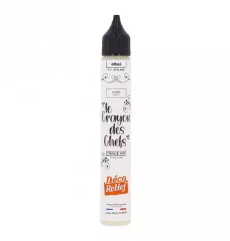 Crayon des chefs blanc pour l'écriture sur pâtisseries.