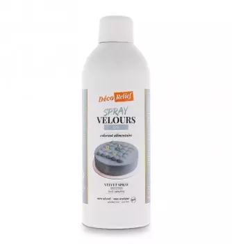 Bombe de spray velours gris à base de beurre de cacao, prêt à l'emploi, en format professionnel 400ml.