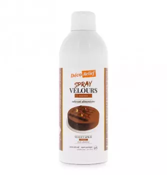 Bombe de spray velours marron à base de beurre de cacao, prêt à l'emploi, en format professionnel 400ml.