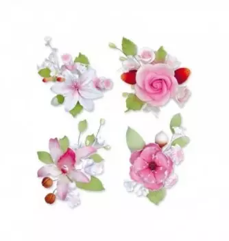 Bouquet de Fleur en Pastillage Assortiment Rose