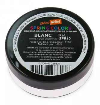 Colorant Alimentaire Hydrosoluble en Poudre - Blanc - 20g