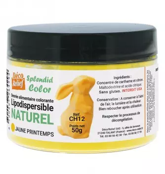 Pot de colorant alimentaire naturel lipodispersible jaune printemps