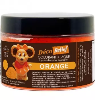 Colorant Alimentaire Liposoluble Orange Laque 20g