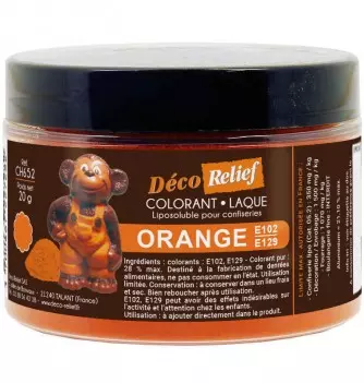 Colorant Alimentaire Liposoluble Orange E102 E129 Laque 20g