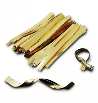 1000 Gold twist ties for bags - 80 mm